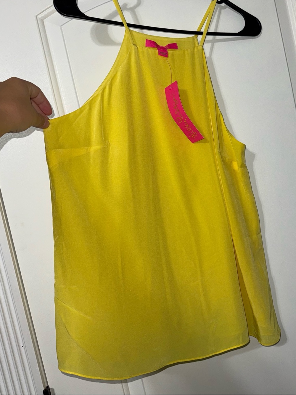 Lilly Pulitzer Rae Silk Tank Top Women’s Size Large Lilly’s Lemon $98